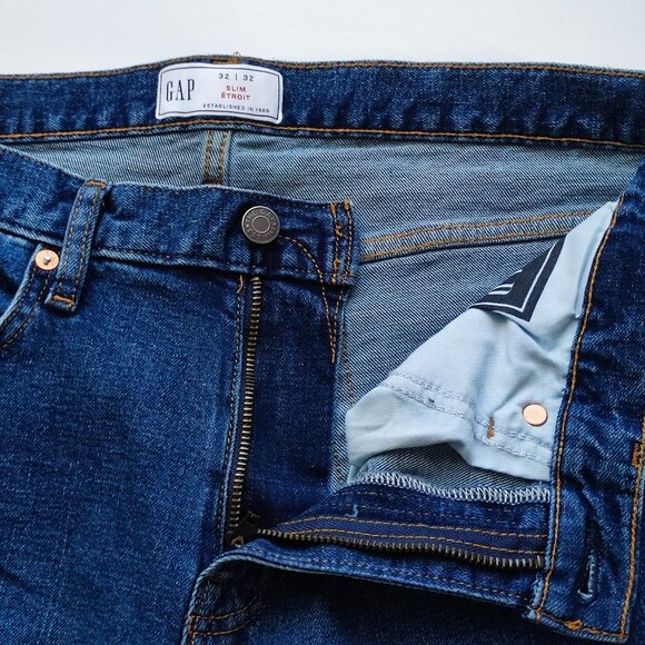 GAP jeans men's size W32/L32 denim blue slim fit - Picture 9 of 14